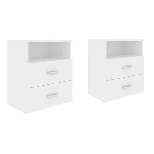 Sengeskabe 2 stk. 50x32x60 cm hvid