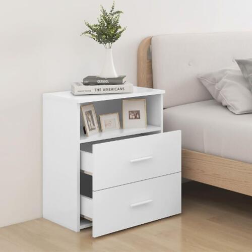 Sengeskabe 2 stk. 50x32x60 cm hvid