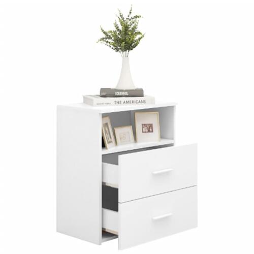 Sengeskabe 2 stk. 50x32x60 cm hvid