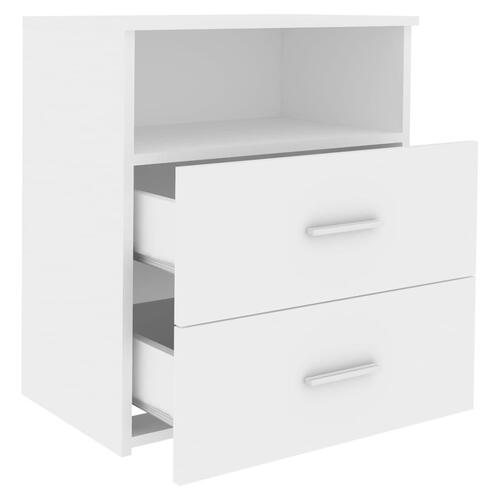 Sengeskabe 2 stk. 50x32x60 cm hvid