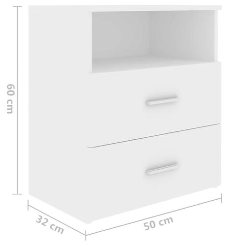 Sengeskabe 2 stk. 50x32x60 cm hvid