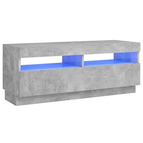 Tv-bord med LED-lys 100x35x40 cm betongrå