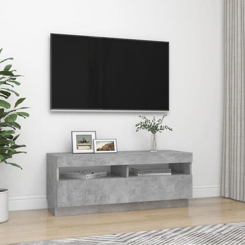 Tv-bord med LED-lys 100x35x40 cm betongrå