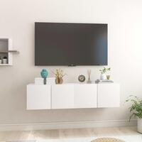 Væghængte tv-skabe 2 stk. 60x30x30 cm hvid højglans