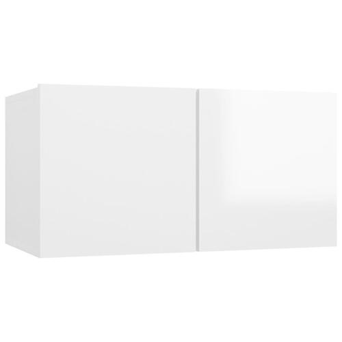 Væghængte tv-skabe 2 stk. 60x30x30 cm hvid højglans