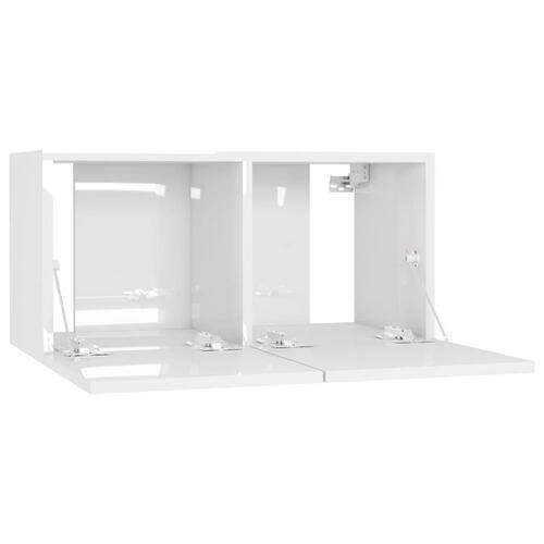Væghængte tv-skabe 2 stk. 60x30x30 cm hvid højglans