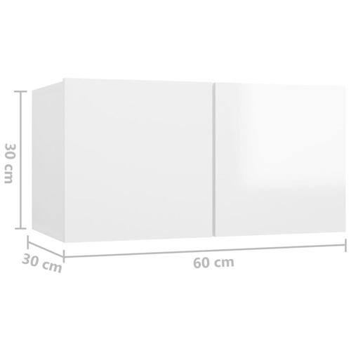Væghængte tv-skabe 2 stk. 60x30x30 cm hvid højglans