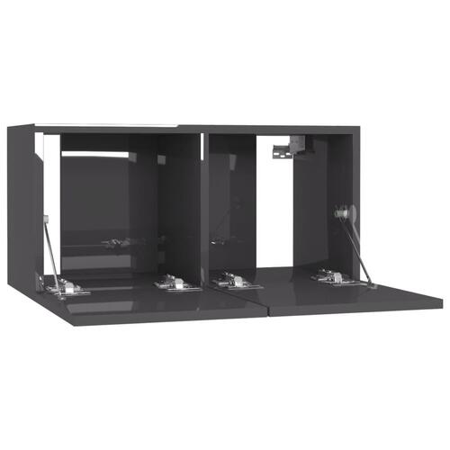 Væghængt tv-skab 60x30x30 cm grå højglans