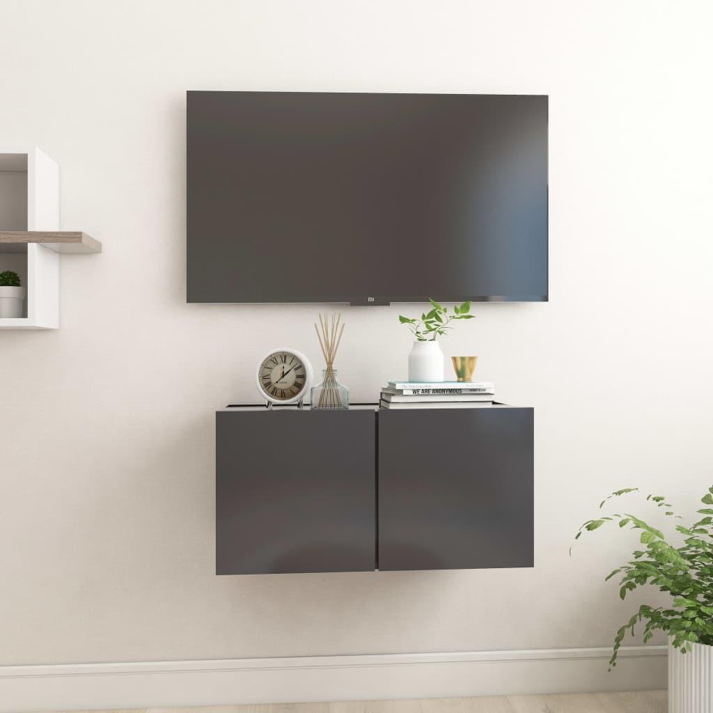 Væghængt tv-skab 60x30x30 cm grå