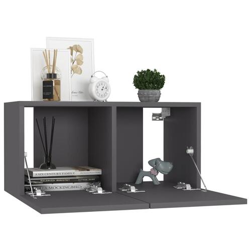 Væghængt tv-skab 60x30x30 cm grå