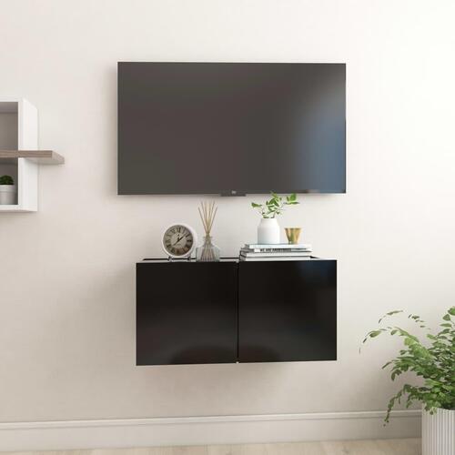 Væghængt tv-skab 60x30x30 cm sort