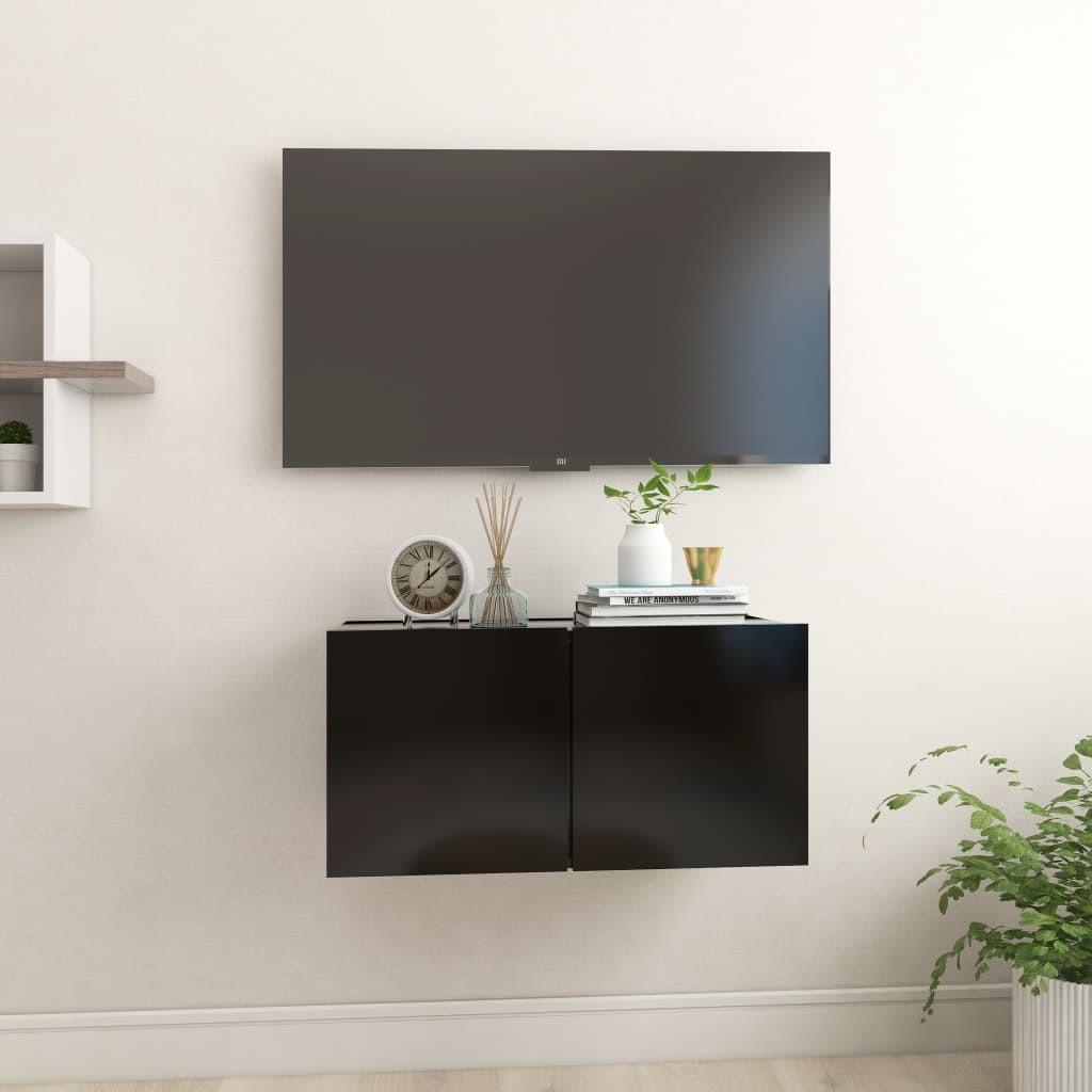Væghængt tv-skab 60x30x30 cm sort