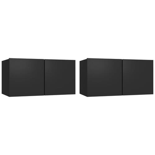 Væghængte tv-skabe 2 stk. 60x30x30 cm sort