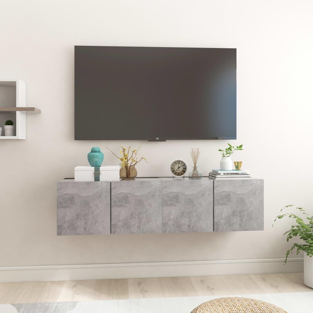 Væghængte tv-skabe 2 stk. 60x30x30 cm betongrå