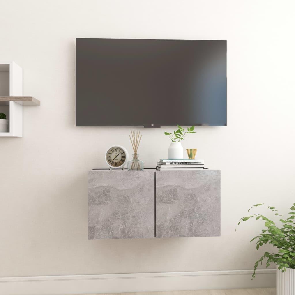 Væghængt tv-skab 60x30x30 cm betongrå