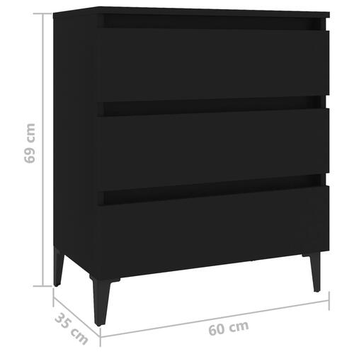 Skænk 60x35x69 cm konstrueret træ sort