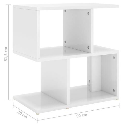 Sengeskab 50x30x51,5 cm spånplade hvid højglans