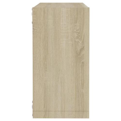 Væghylder 4 stk. 30x15x30 cm kubeformet sonoma-eg