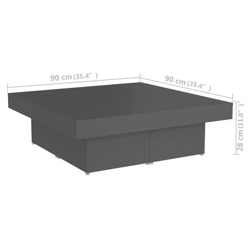 Sofabord 90x90x28 cm spånplade grå