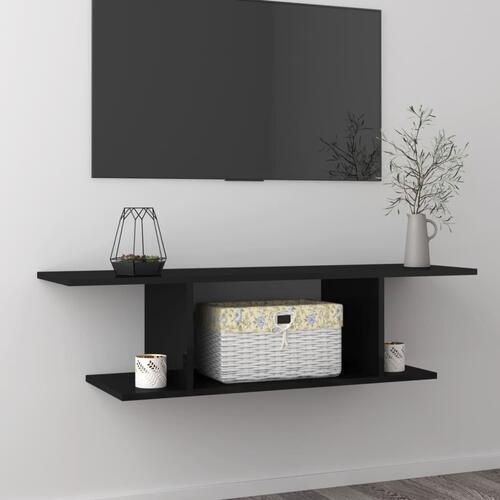 Væghængt tv-skab 103x30x26,5 cm sort højglans