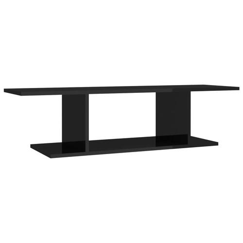 Væghængt tv-skab 103x30x26,5 cm sort højglans