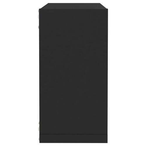 Væghylder 2 stk. 30x15x30 cm kubeformet sort