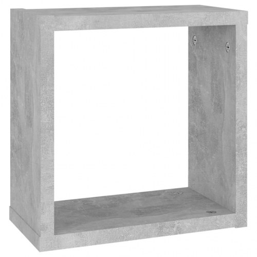 Kubeformede væghylder 2 stk. - 30×15×30 cm, betongrå