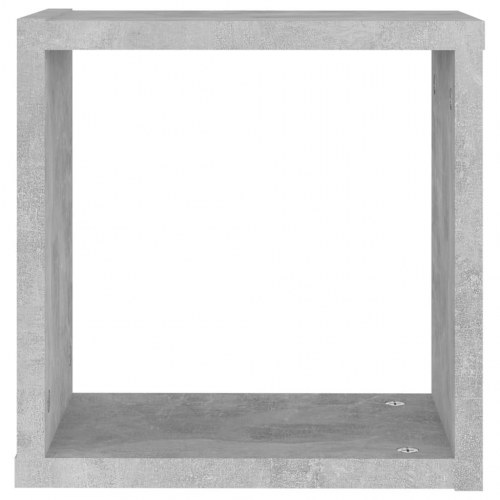 Kubeformede væghylder 2 stk. - 30×15×30 cm, betongrå