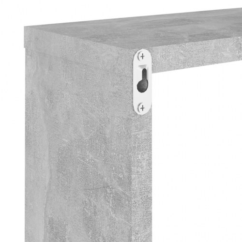 Kubeformede væghylder 2 stk. - 30×15×30 cm, betongrå