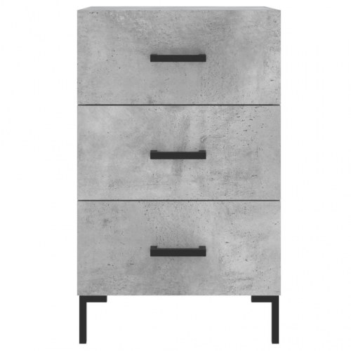 Sengebord 40 × 40 × 66 cm i konstrueret træ - betongrå med metalfødder