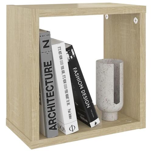 Væghylder 2 stk. 26x15x26 cm kubeformet sonoma-eg