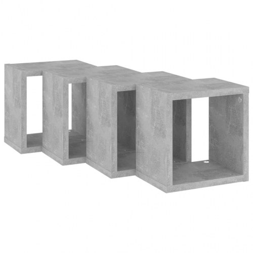 Væghylder 4 stk. 22x15x22 cm kubeformet betongrå