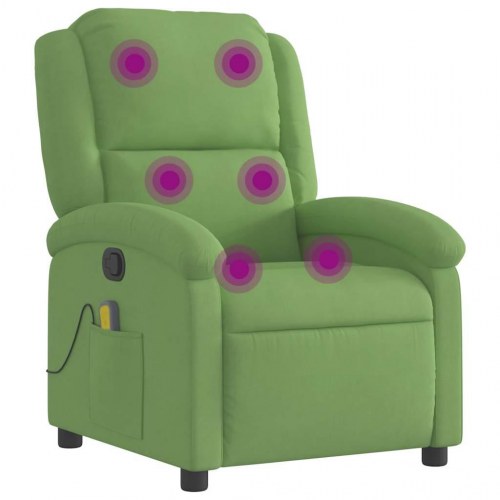 Massagestol i velour - lysegrøn