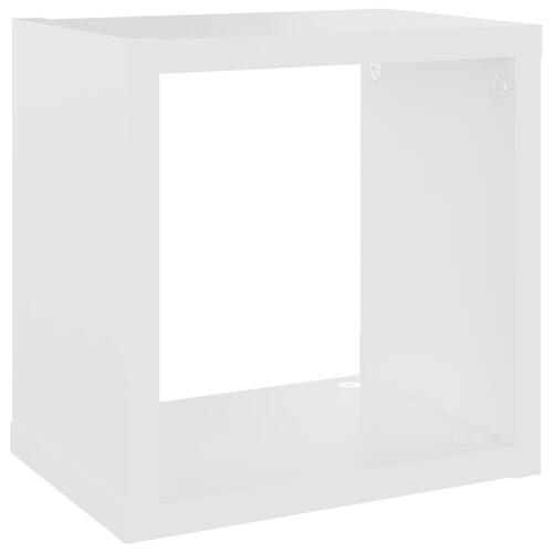Væghylder 4 stk. 22x15x22 cm kubeformet hvid og sonoma-eg
