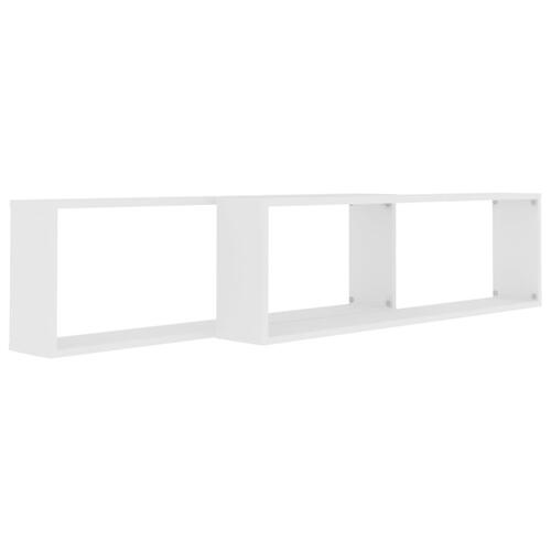 Væghængte kubehylder 2 stk. 100x15x30 cm konstrueret træ hvid