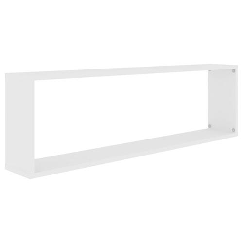 Væghængte kubehylder 2 stk. 100x15x30 cm konstrueret træ hvid