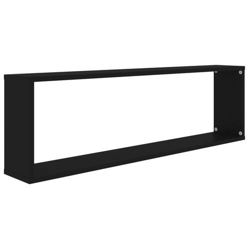 Væghængte kubehylder 2 stk. 100x15x30 cm konstrueret træ sort
