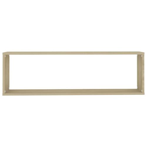 Væghylder 2 stk. 100x15x30 cm kubeformet spånplade sonoma-eg