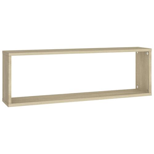 Væghylder 2 stk. 80x15x26,5 cm kubeformet spånplade sonoma-eg