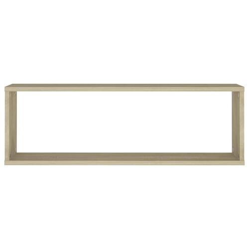 Væghylder 2 stk. 80x15x26,5 cm kubeformet spånplade sonoma-eg