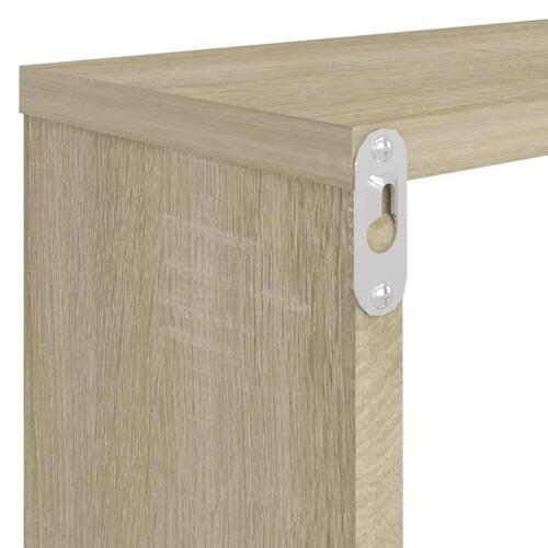 Væghylder 2 stk. 80x15x26,5 cm kubeformet spånplade sonoma-eg
