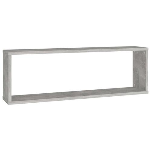 Væghylder 2 stk. 80x15x26,5 cm spånplade kubeformet betongrå