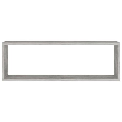 Væghylder 2 stk. 80x15x26,5 cm spånplade kubeformet betongrå