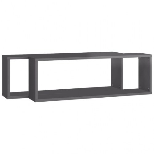 Væghylder 2 stk. 80x15x26,5 cm kubeform konstrueret træ