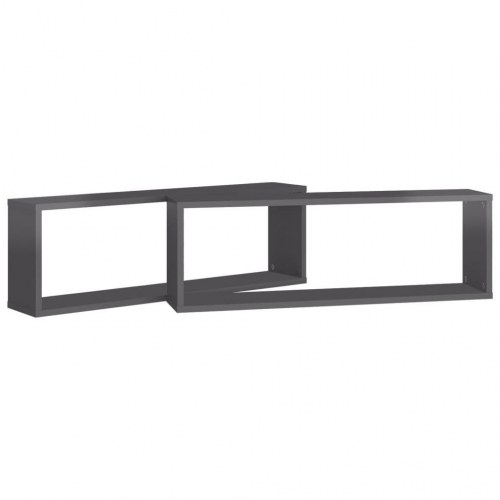 Væghylder 2 stk. 80x15x26,5 cm kubeform konstrueret træ