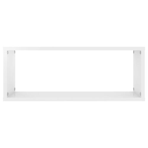 Væghylder 4 stk. 60x15x23 cm kubeformet hvid højglans