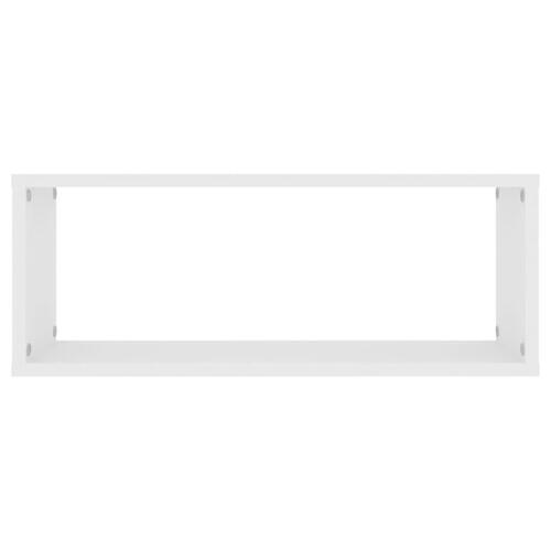 Væghylder 4 stk. 60x15x23 cm kubeformet konstrueret træ hvid