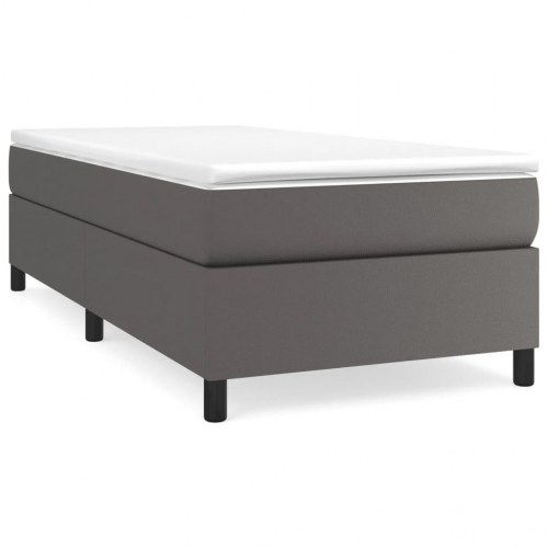 Boxspring sengeramme 80×200 cm i kunstlæder - grå