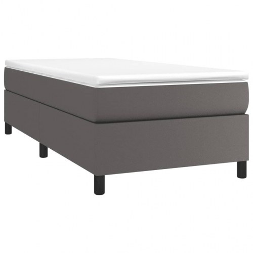 Boxspring sengeramme 80×200 cm i kunstlæder - grå