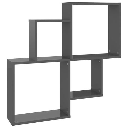Vægreol 80x15x78,5 cm konstrueret træ grå højglans